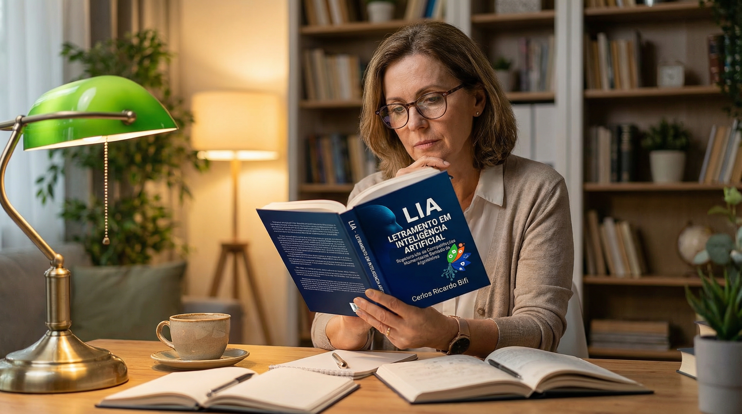 Professor estudando sobre IA