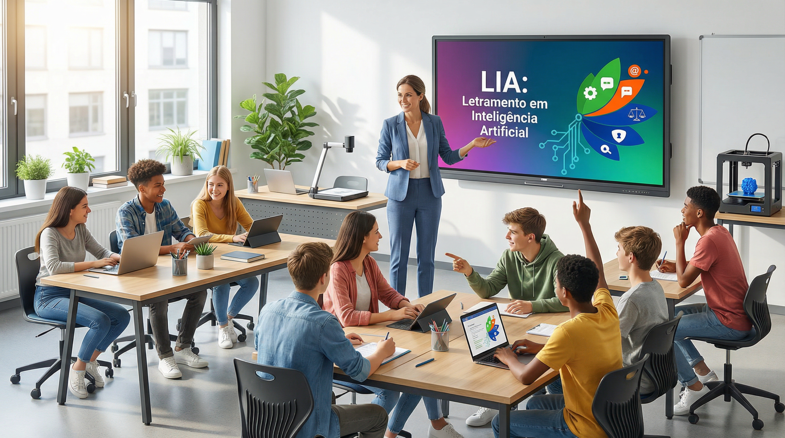 Sala de aula transformada pela IA
