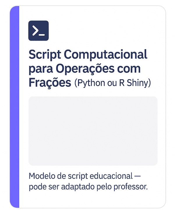 Script computacional para operações com frações